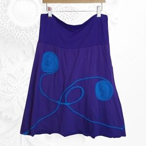 Za Zen Purple Knit Skirt With Design